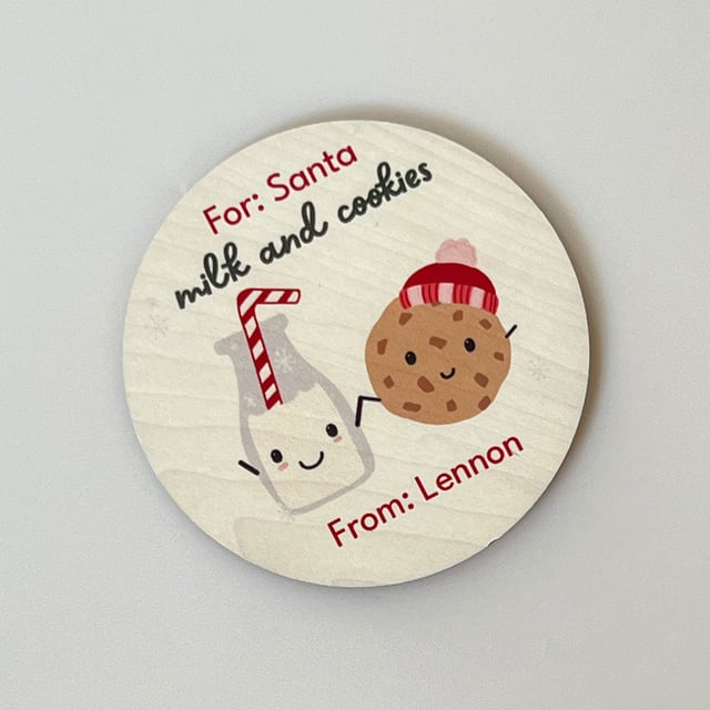 SANTA COASTER -- MILK + COOKIES