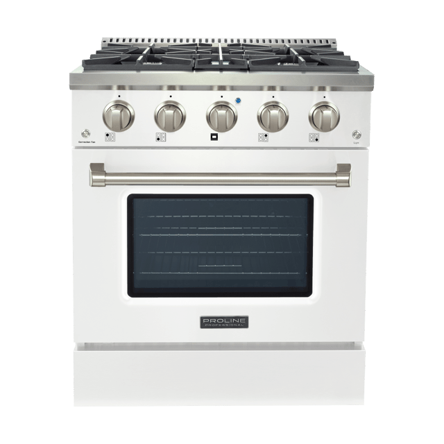 Proline PLSR 30, 36, and 48" Gas Range - 15,000 BTUs Available in Stainless Steel, Matte Black, Gloss White options