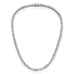 4.5 MM Round Cut Tennis Necklace For Women In Sterling Silver