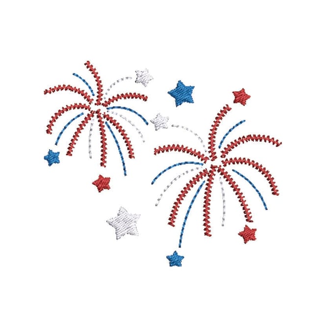 4th of July Fireworks Embroidery Design