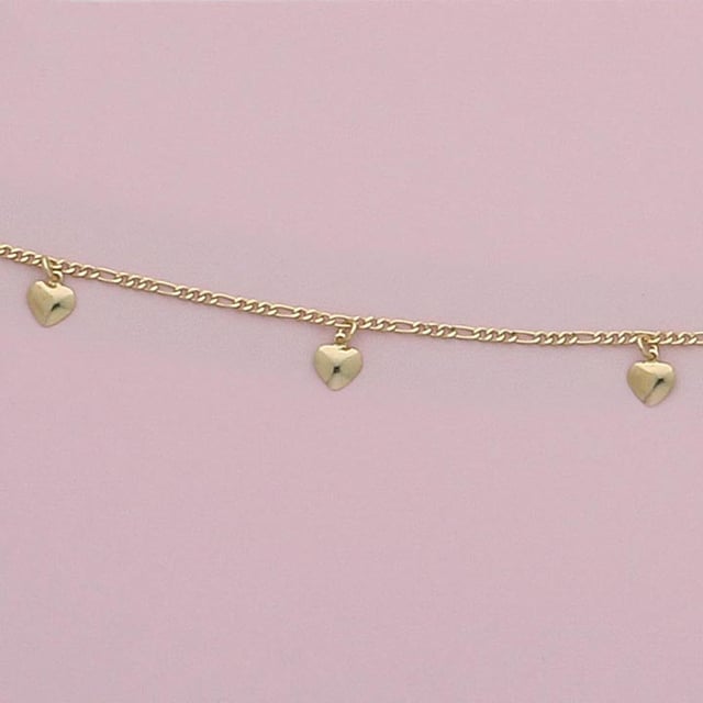 Dangling Hearts 10" Anklet