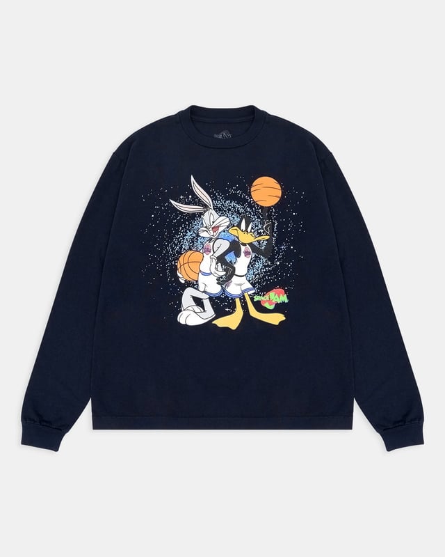 Bugs™️ & Daffy™️, Space Jam™️ Good Spirit Crew Long Sleeve Graphic T-Shirt