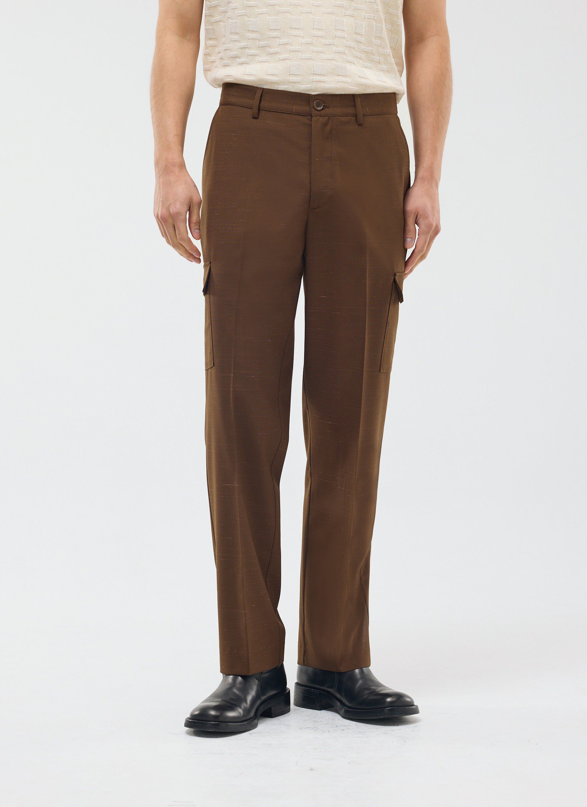 Trentino Tailored Patch Pocket Trouser | Brown