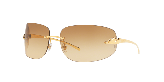 CARTIER CT0062S Gold Shiny - Unisex Luxury Sunglasses, Brown Lens