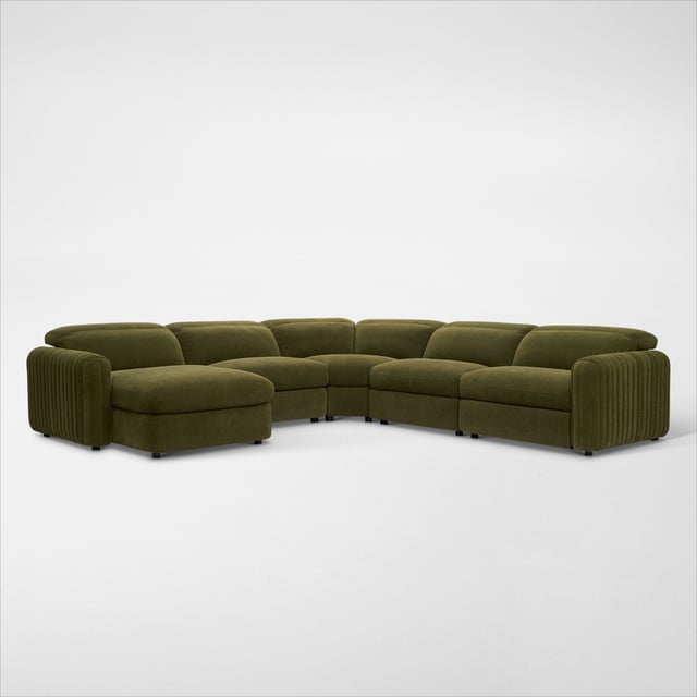 Soho Dual-Power Reclining 5-Piece Sectional with Adjustable Base Chaise