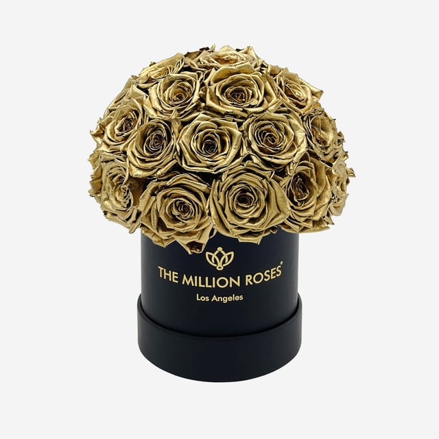 Basic Black Superdome Box | Gold Roses