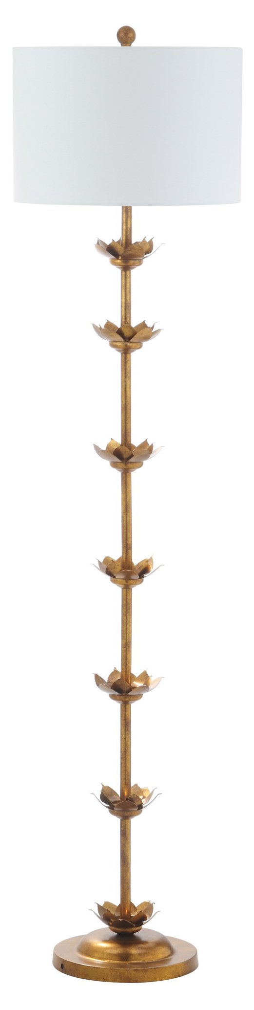 Claire Leaf Floor Lamp, Antique Gold