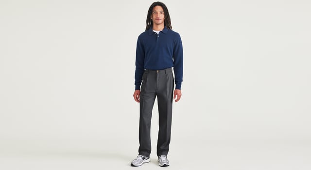 Signature Iron Free Khakis, Pleated, Relaxed Fit with Stain Defender®