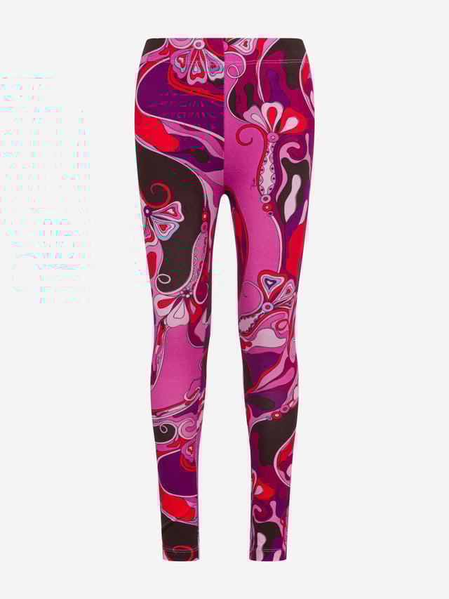Girls Orchidee Print Leggings in Pink