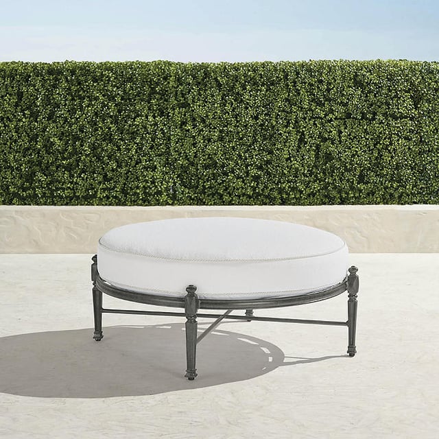 Carlisle Round Ottoman with Cushion in Slate Aluminum