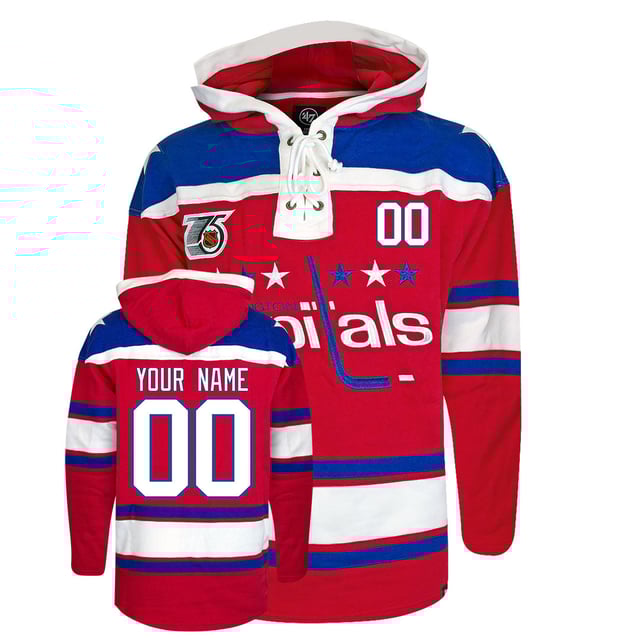 Customizable Washington Capitals 47' Retro Superior Lacer Hoody