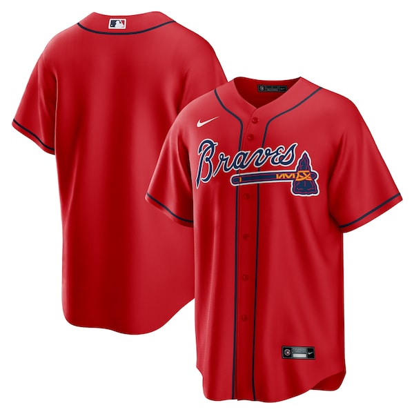 Men's Atlanta Braves Nike Red Alternate Replica Team Jersey