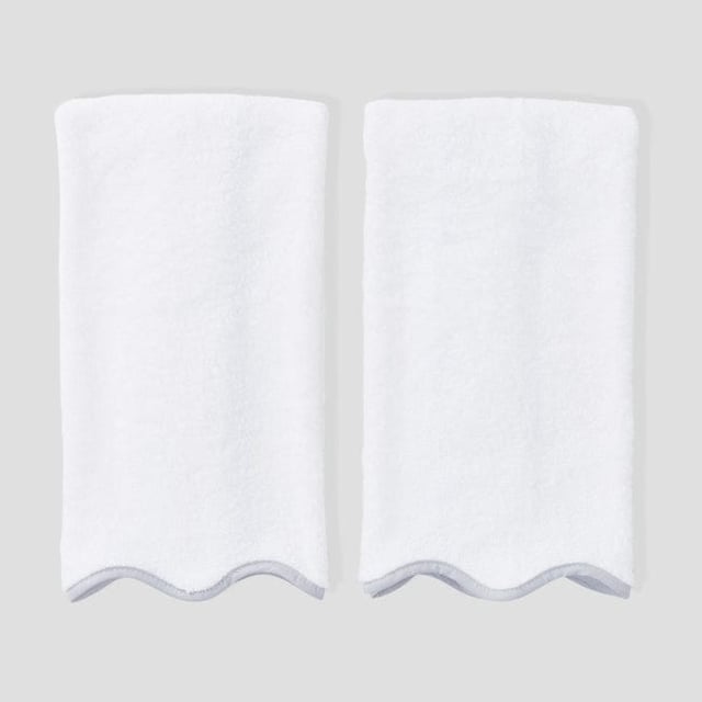 Scallop Bath Hand Towels (pair)