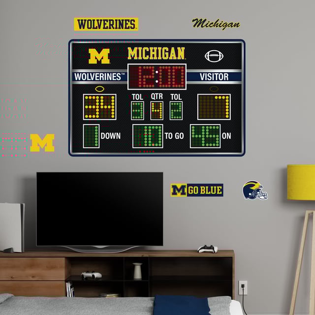 Michigan Wolverines - Football Scoreboard Collection - Official NCAA - Reusable Vinyl Wall Decals