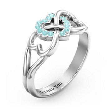 Triple Heart Infinity Ring