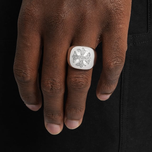 Iced Cross Ring