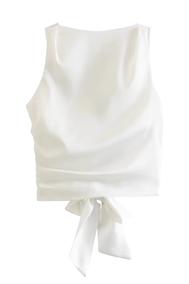 'Whitney' Satin Sleeveless Backless Vest Top (2 Colors)