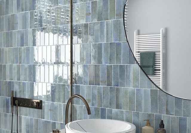 Hanoi Sky Blue 2.5x8 Glossy Ceramic Tile