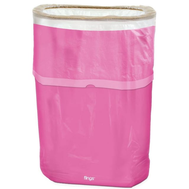 Bright Pink Pop-Up Trash Bin