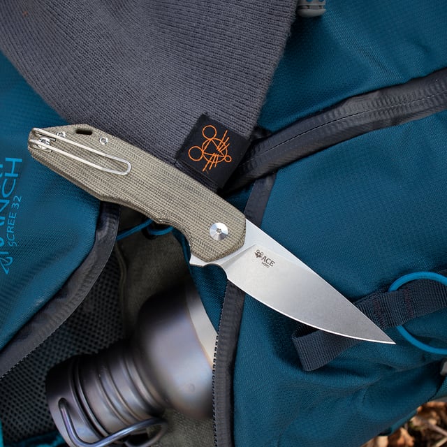 ACE Corta - Green Canvas Micarta
