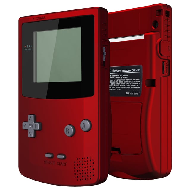 IPS Ready Upgraded eXtremeRate Vampire Red Replacement Full Set Shells with Buttons for Gameboy Color GBC , Compatible with GBC OSD IPS & Regular IPS & Standard LCD - QCBP3003