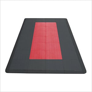 Diamondtrax Home Motorcycle Garage Floor Tile Mat (Jet Black / Racing Red)
