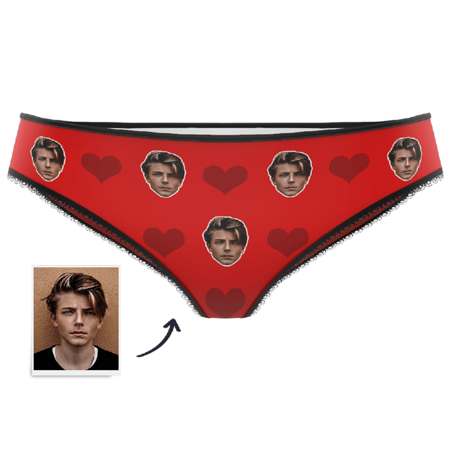 Couple Women's Custom Face Heart Panties