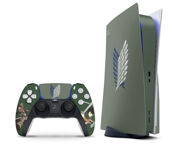 Attack On Titan Survey Corps Green Minimalistic PS5 Skin