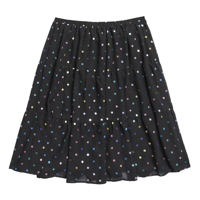 Multi Dot Tiered Skirt