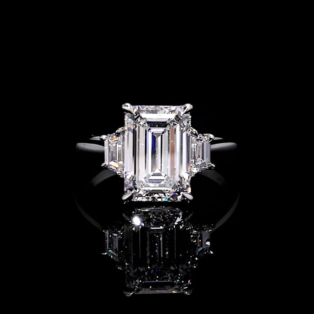 Chelsea Emerald Three Stone Engagement Ring