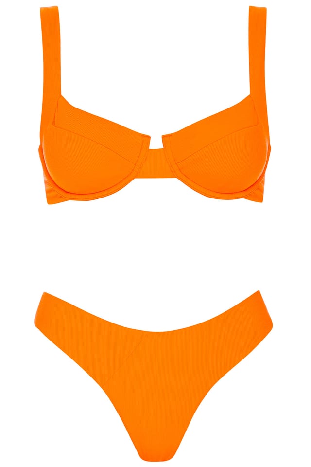 Laguna Bikini Orange Ribbed Set