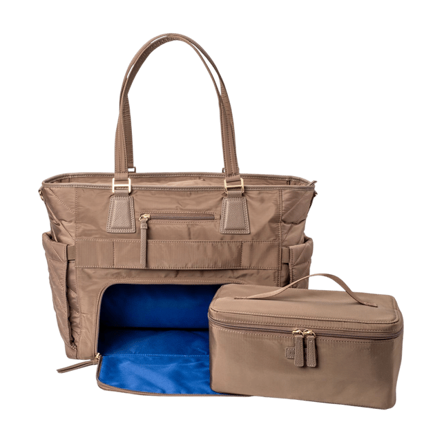 MinkeeBlue Puffer Ella Tote with Lunch and Shoe Bag