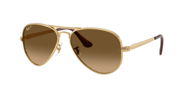 RAY-BAN RB3925 Aviator Max Gold - Unisex Sunglasses, Grey Gradient Polar Lens