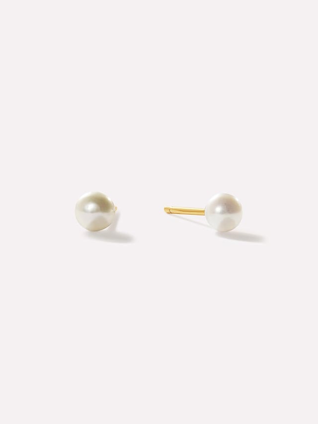 Pearl Stud Earrings - Mini Organic Pearl | Ana Luisa Jewelry