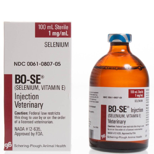 Merck BO-SE Injection for Cattle, Sheep & Pigs (Selenium and Vitamin E) 1mg/mL, 100mL - [White Muscle Disease]