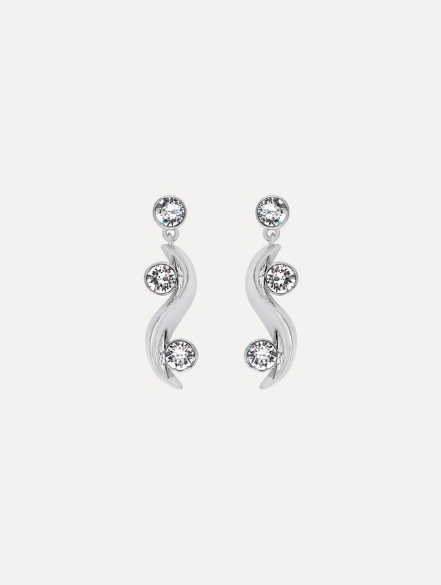 Crystal Wave Drop Earrings