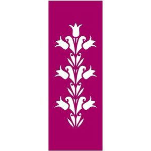 Meadow Flower Stem Bookmark Stencil or Border