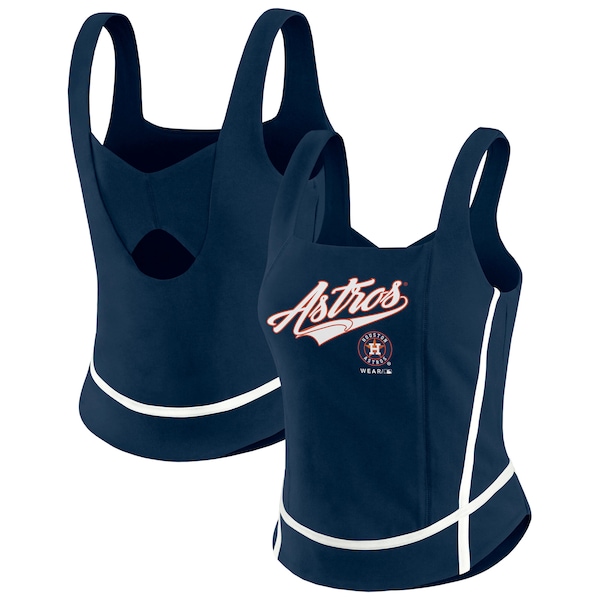 Women's Houston Astros  WEAR by Erin Andrews Navy Square Neck Tank Top
