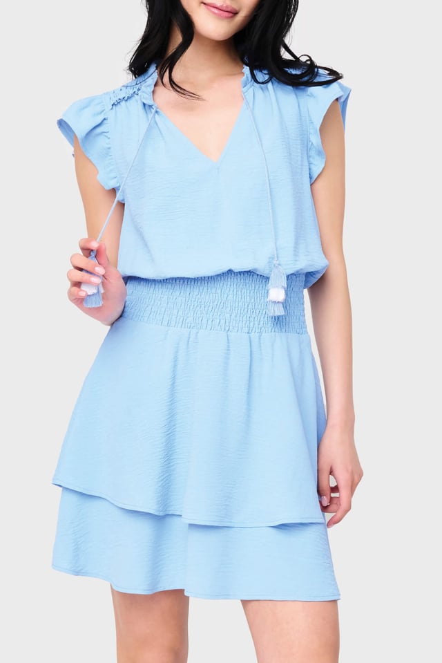 Isla Smocked Waist Flutter Day Dress