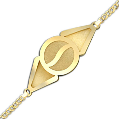 Round with Triangle Ends Bracelet Logo Jewelry w/ Curb Chain