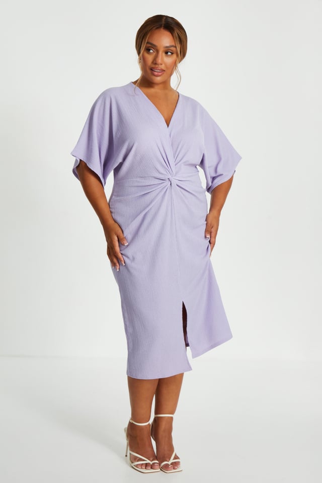 Curve Knot Front Midi Dress