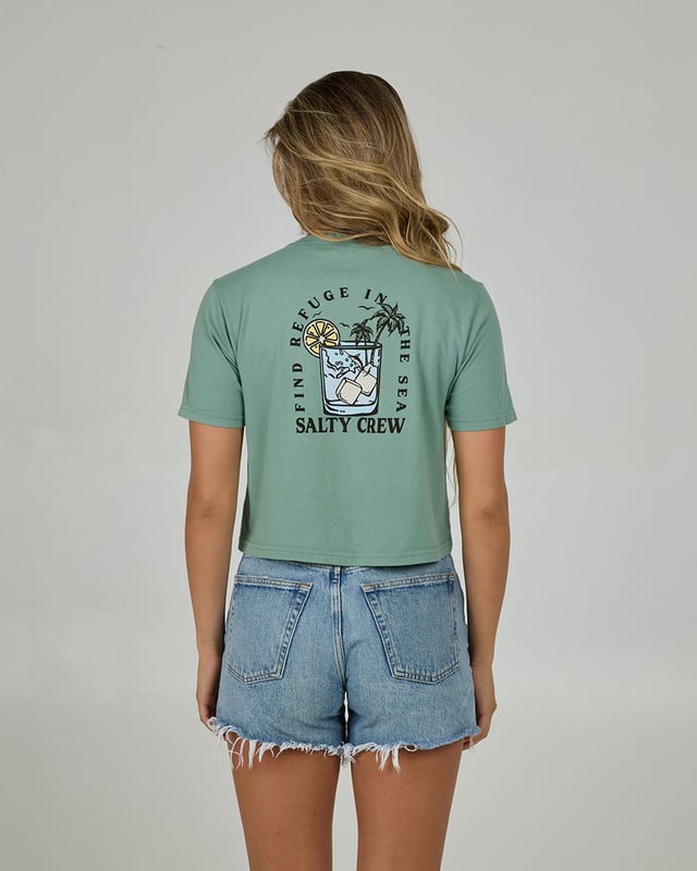 Ocean Spray Crop Tee - Sage
