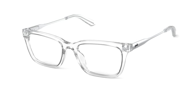 The Larkin - Mixed Material Crystal Clear Silver Metal