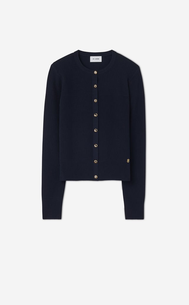 Fine Rib Knit Cardigan