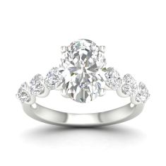3 1/2ctw Oval Lab Grown Diamond 14k White Gold Engagement Ring