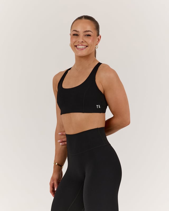 SCULPT CROSS BACK BRA - BLACK