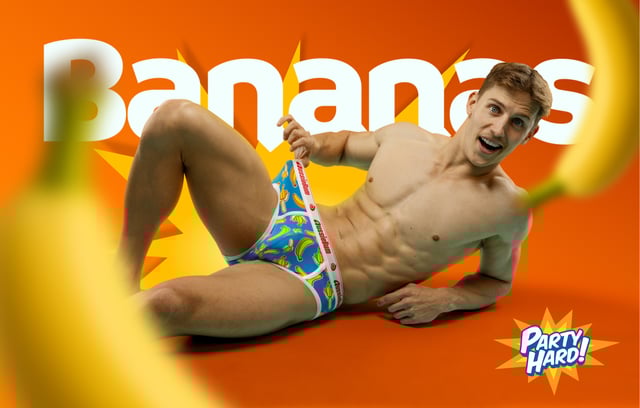 aussieBum Men's Party Hard Banana Brief Underwear - M
