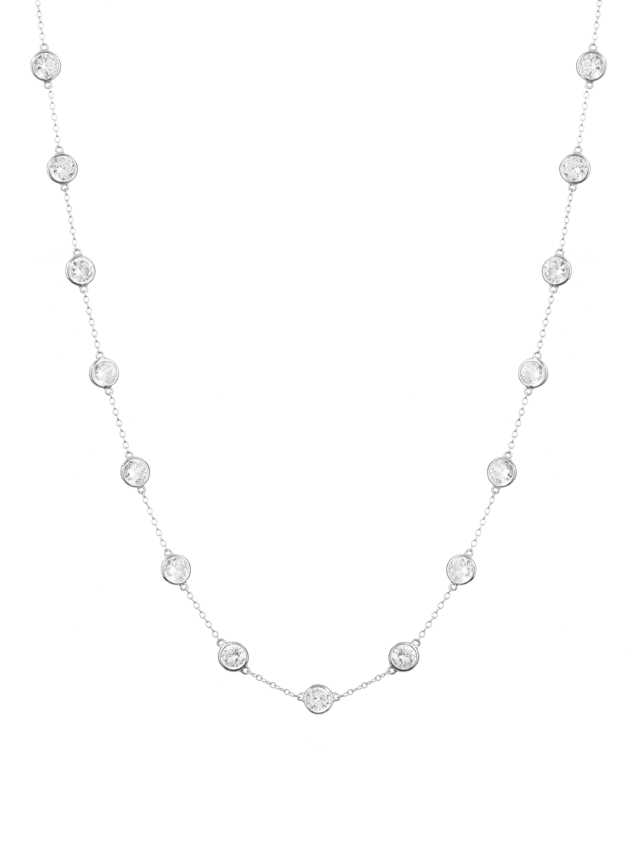 CLEMENCE, 7.50 CARAT 15 STONE STRAND NECKLACE, SILVER