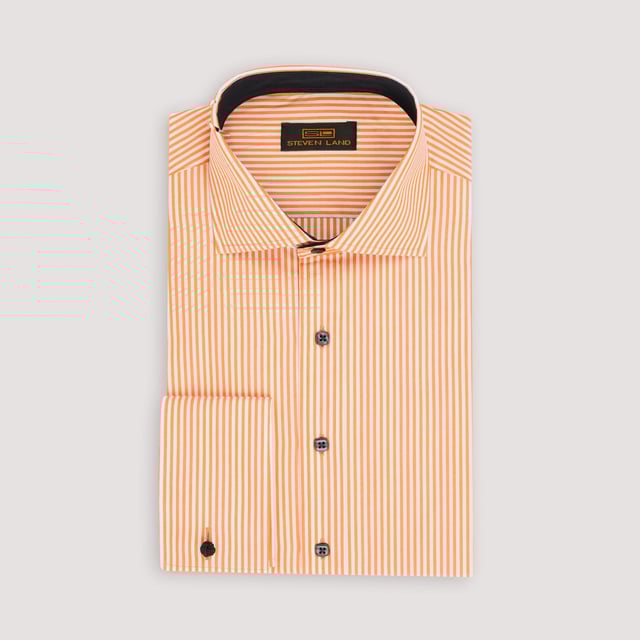 The Callum | Spread Collar | French Cuff | 100% Cotton | Orange