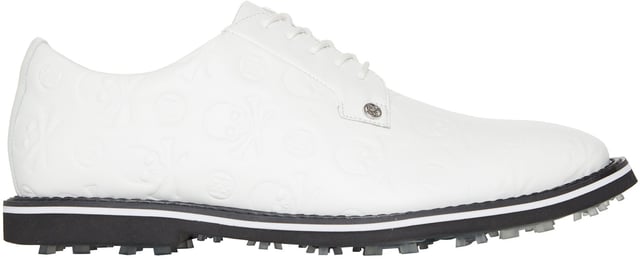 G/FORE Gallivanter Debossed Skull & Tees Leather Golf Shoes - Snow/Onyx